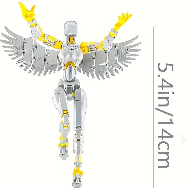 Silver-Armored Female Angel Doll Mixed-Color Exquisite Multi-Joint Flexible Desktop Decoration Delightful Collectible Children