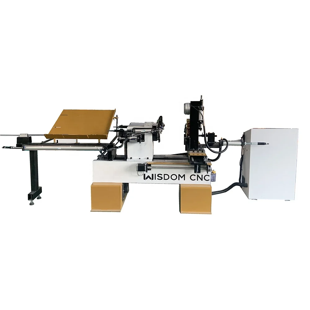 Auto feeding mini automatic cnc wooden knob chess bowl wood working turning lathe machine 220V for sale