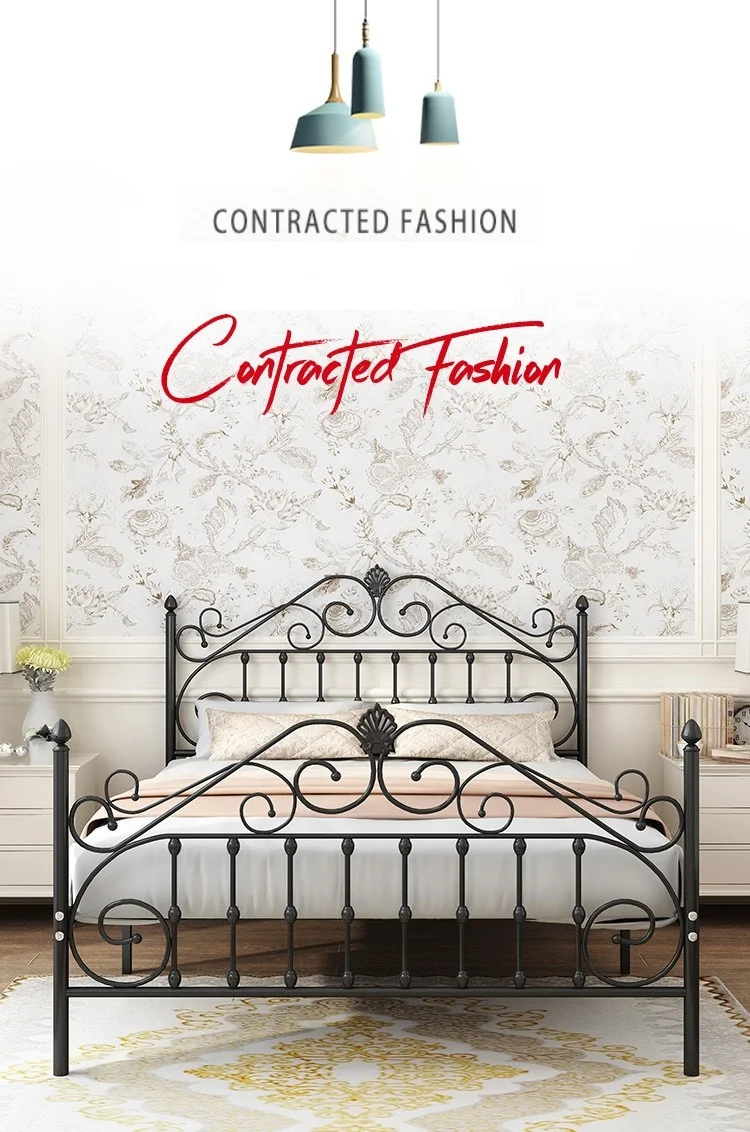 New  design Metal Bed Frame  Bedroom Dormitory Simple Modern Teenage  Stable Twin Bed Frame