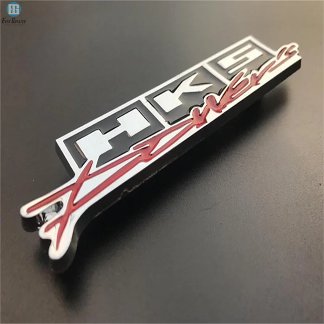 Red Black and Silver LOGO Removable Sticker Badge Metal Emblem