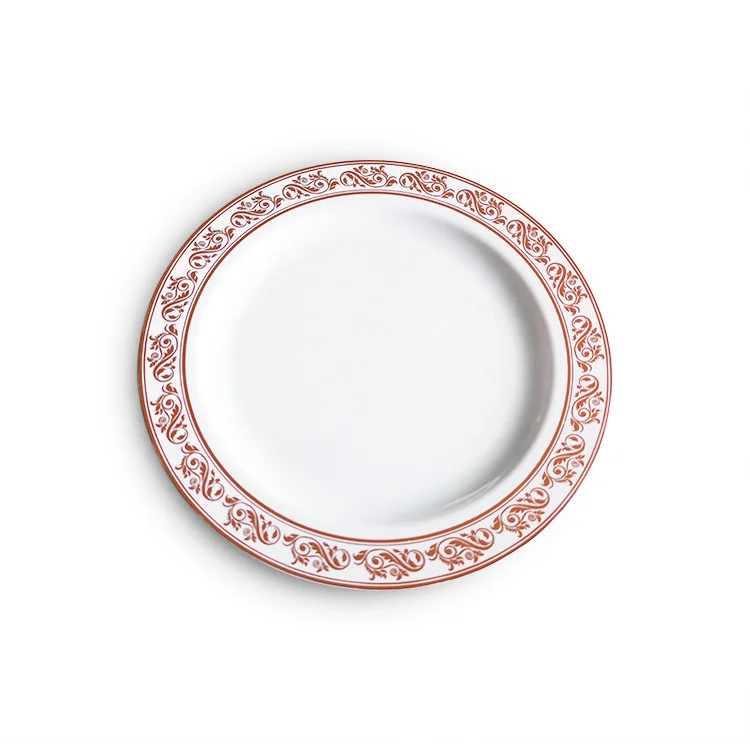 Disposable cheap plate enamel red plate dining enamel luxury plate set