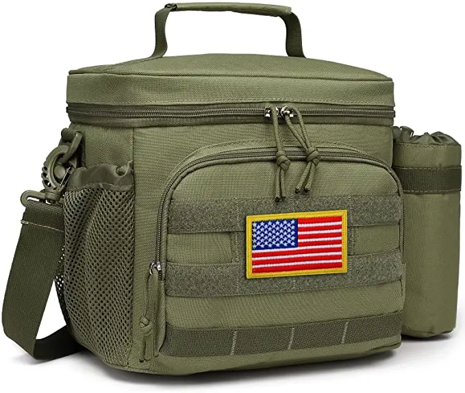 Portable Tactical Picnic Insulated Lunch Bag Adult Leakproof Lunch Cooler Tote Bag For Adult with Detachable MOLLE Water Bag