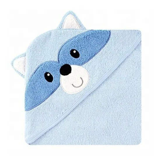 Luxury Newborn Bamboo Organic Thick Terry Animal Bath Hooded Baby Towel and Washcloth Set