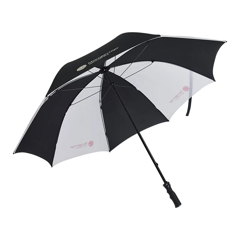 Large Straight Umbrella Adults Promotional Golf Manufacture Supplier Company Logo Pongee Material Semi-Automatic Giveaways