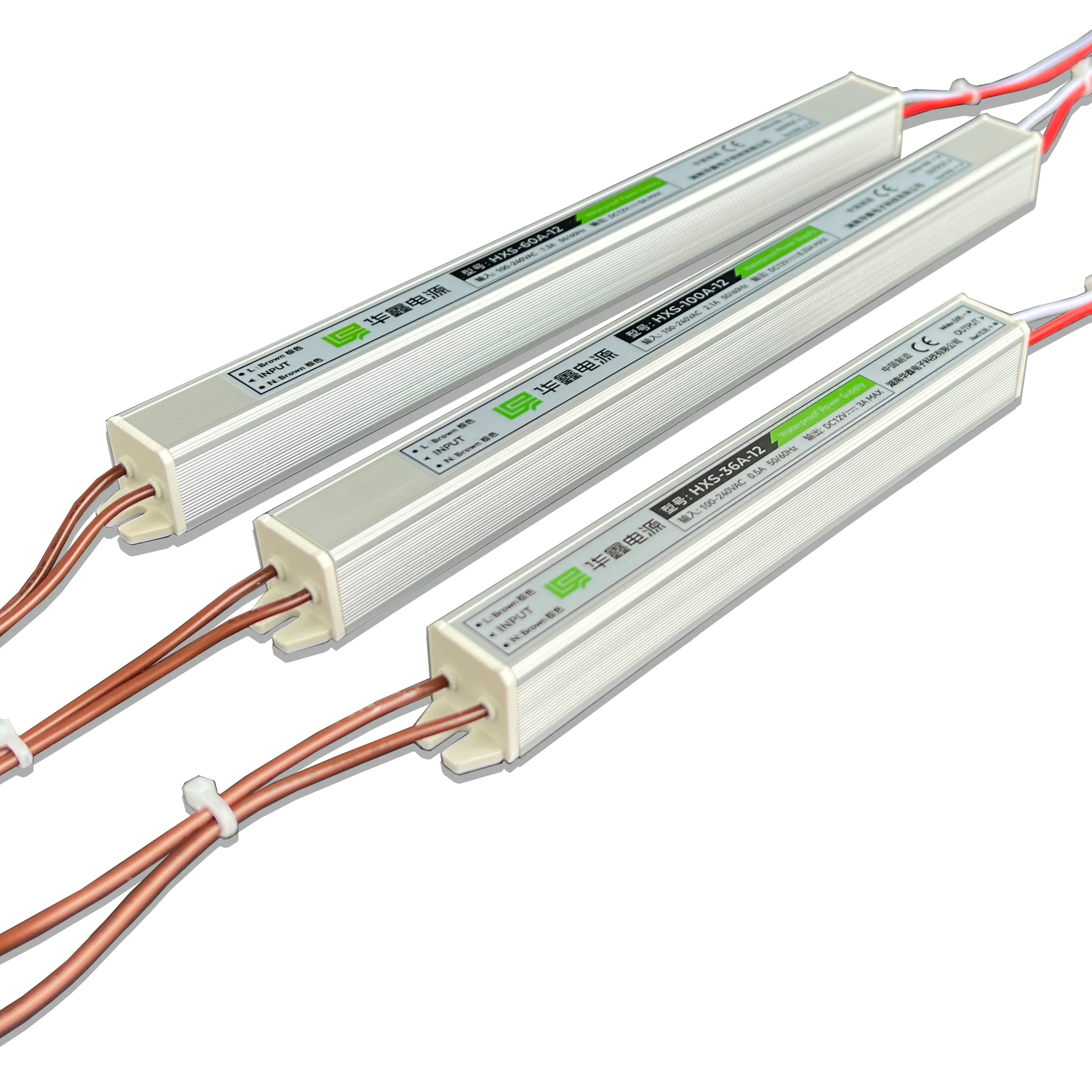 HXS-100A-12 IP67 Ultra slim LED Power Supply outdoor 100W 8.3A 12V ac to dc transformer for strip light waterproof driver