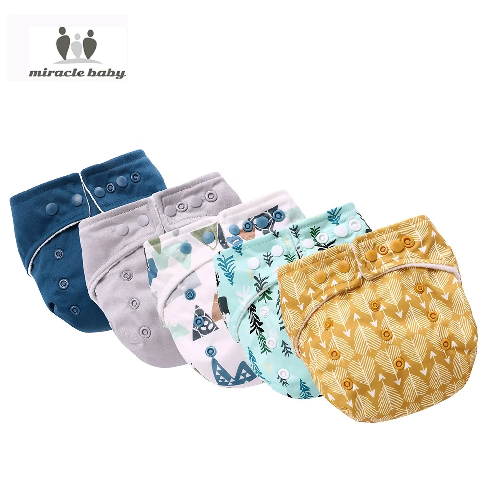 Wholesale Baby Cloth Diapers Set For  Girls And Boys 5 Pack Reusable Pampers Baby Diaper Pant  Once Size Adjustable Washable