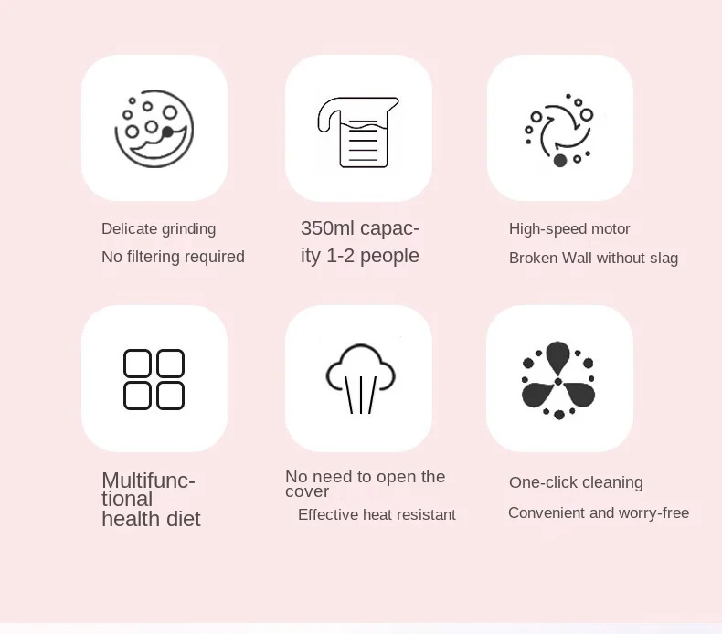 350Ml Automatic Heating Filter-Free Soybean Vegan Milk Juice Maker Kitchen Tools 110V/220V