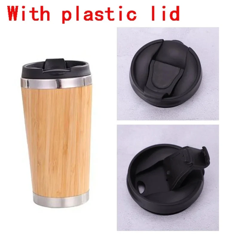 Tea infuser bamboo bottle water natural flask insulate vacuum stainless steel bamboo water bottle with different lid