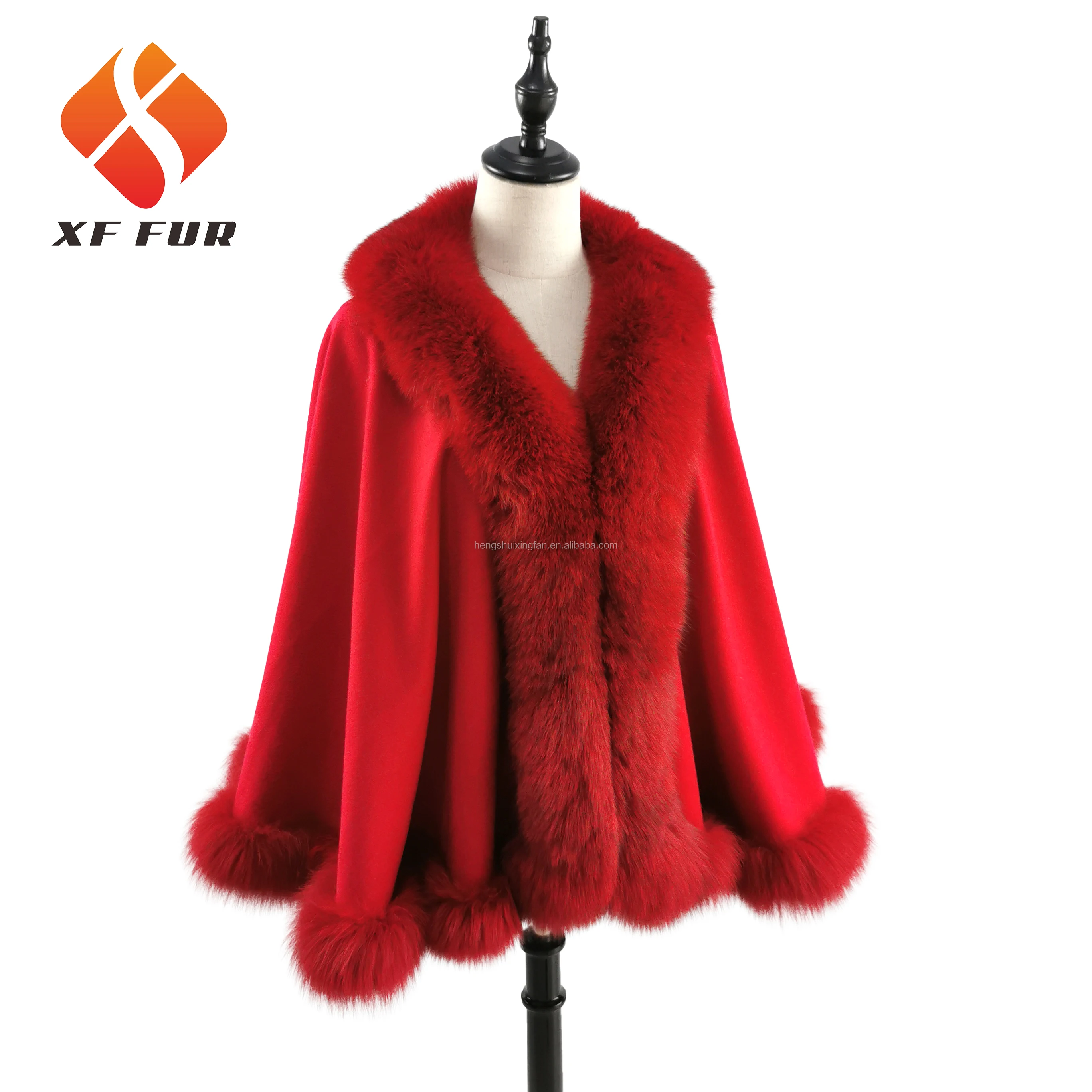 Лидер продаж 2019, оптовая продажа, высокое качество, дешевая элегантная женская шаль с воротником из лисьего меха, кашемировая шаль