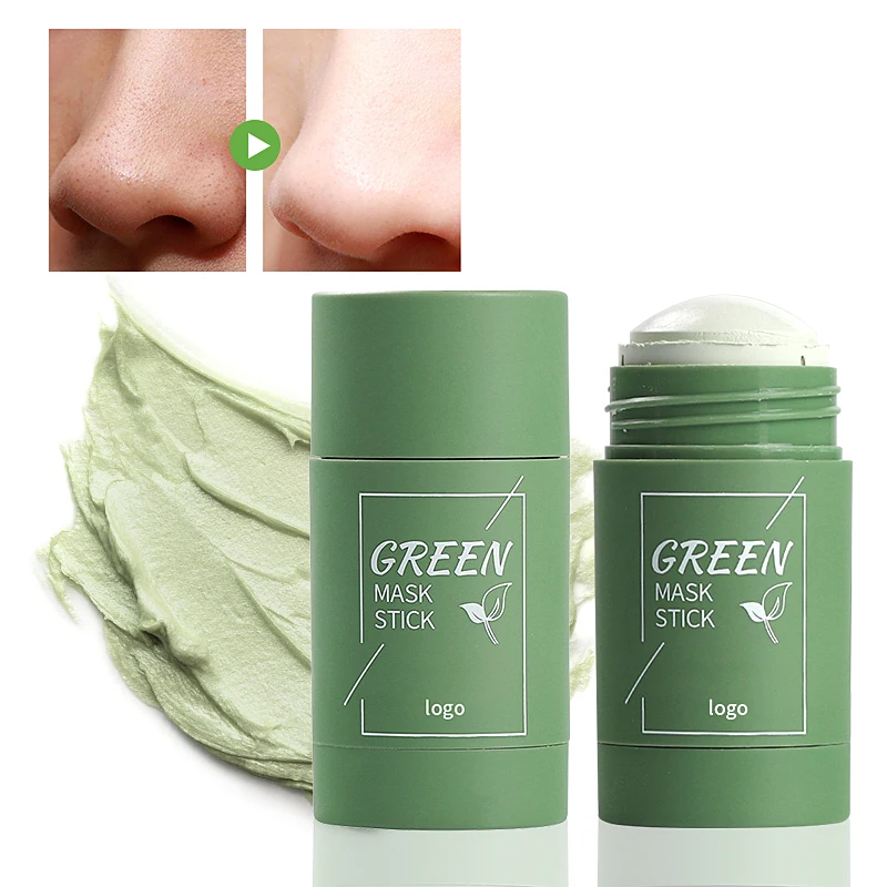 Clay mask stick on face new green tea mud facial green tea clean face mask