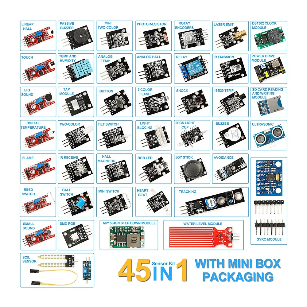 Selling Sensor Modules for Arduino Starter Kit , 45 in 1 Starter Kits for Arduino IDE for UNO R3 MEGA Nano