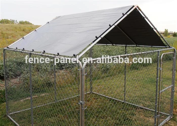 Outdoor Large Dog Kennel 5*6*10ft Galvanized Heavy Duty Dogs House with Water-Resistant Cover