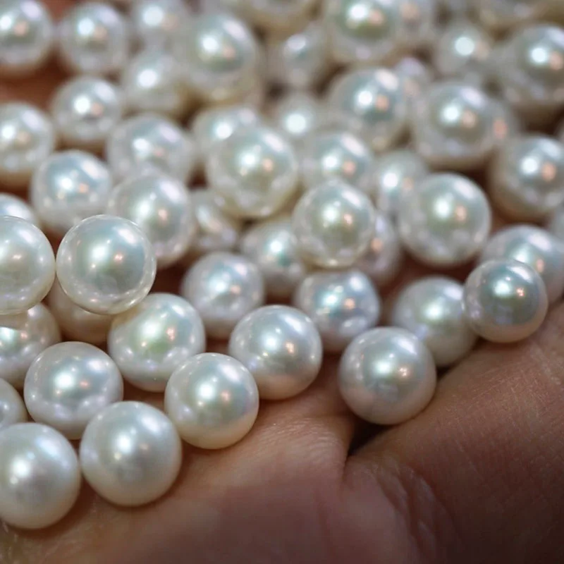 good Luster 8-11.5mm 3A 4A full perfectly round real fresh water half drilled half hole freshwater loose pearl