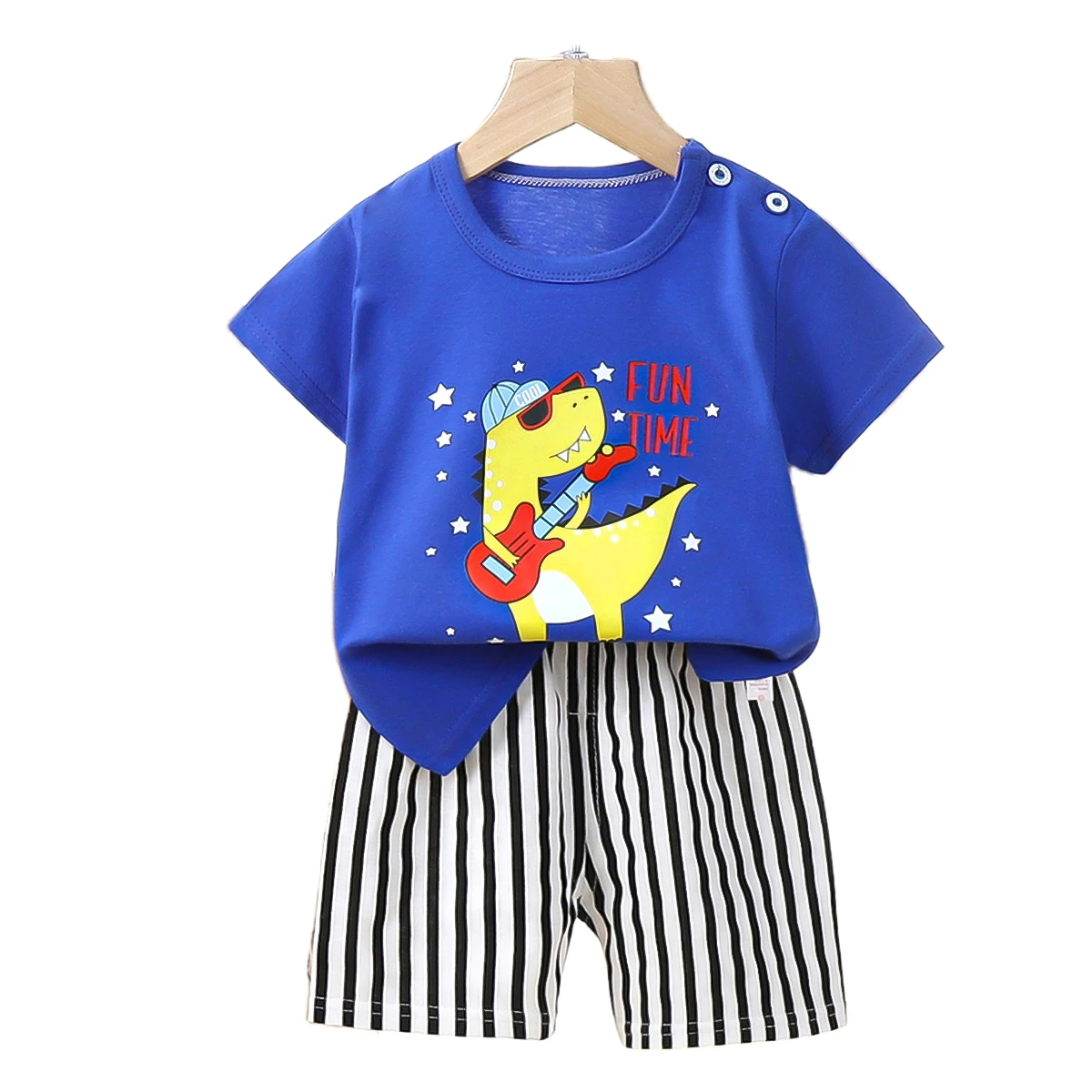 Summer Wholesale Children Kids Baby Clothes Short Sleeve T Shirt Cotton Suit Boy Clothing Set