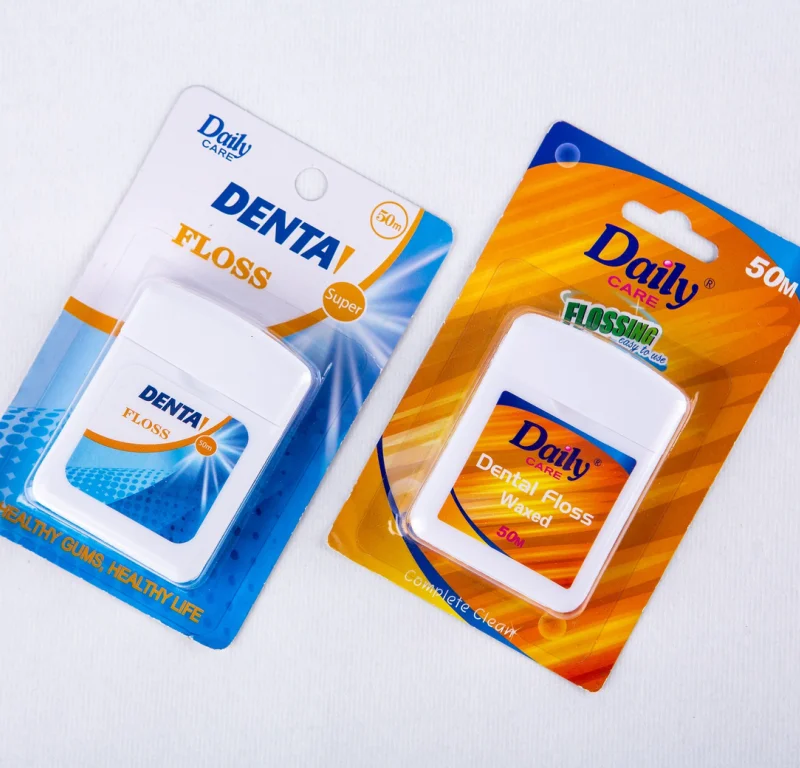 High-quality mint waxed nylon dental floss produced by Chinese factories for oral care and used for teeth cleaning