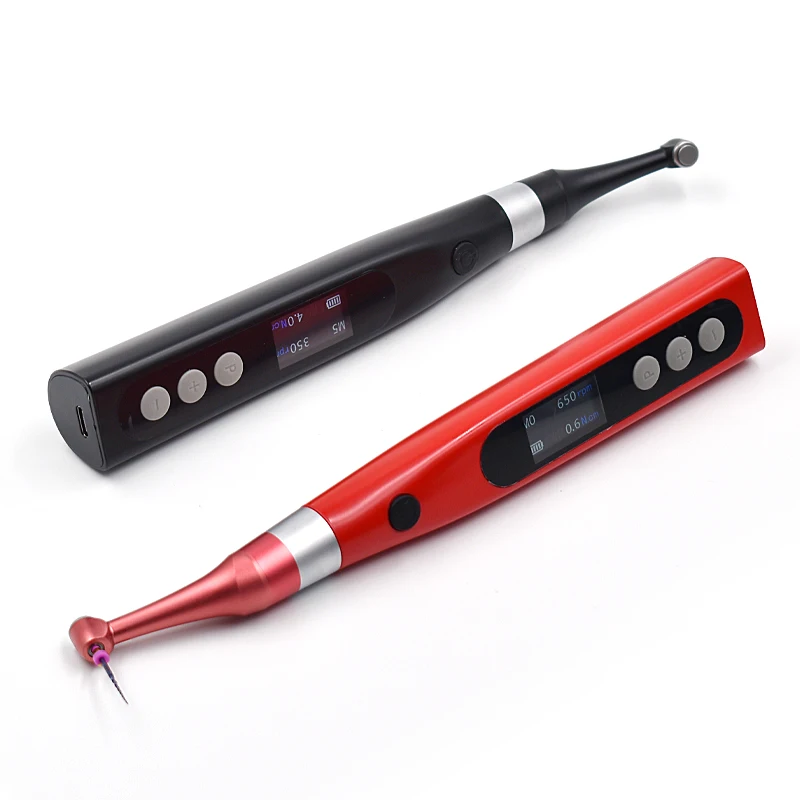 Wireless Electric Endo Motor LED 16:1 MinI Contra Angle Head Endo Motor Can Use with Apex for Endodontic Root Canal Rotary Files