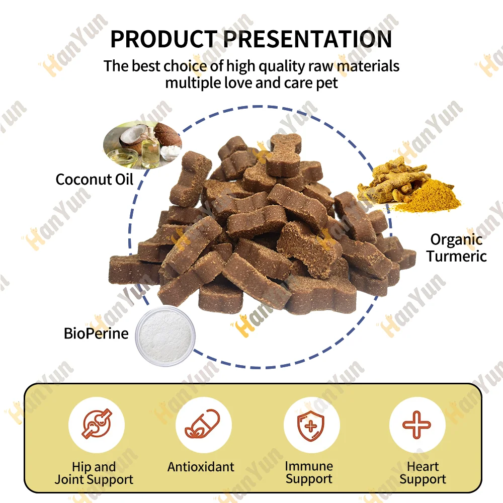 Dogs treats Turmeric Curcumin with Black Pepper Tumeric MSM Glucosamine Chondroitin for Dogs Healthy Joints