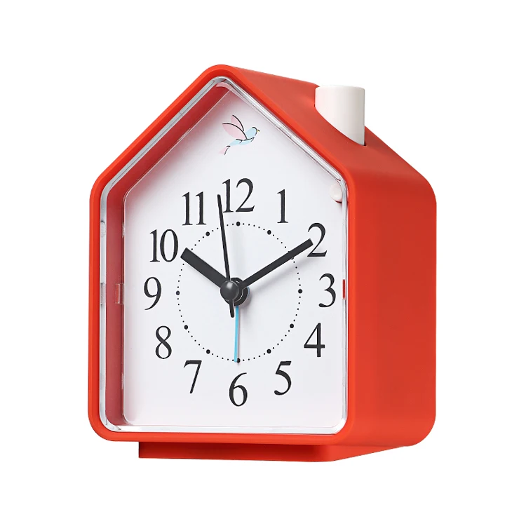 
Factory provide triangle children globe loudy night light table snooze mechanical bird sound colorful alarm clock 