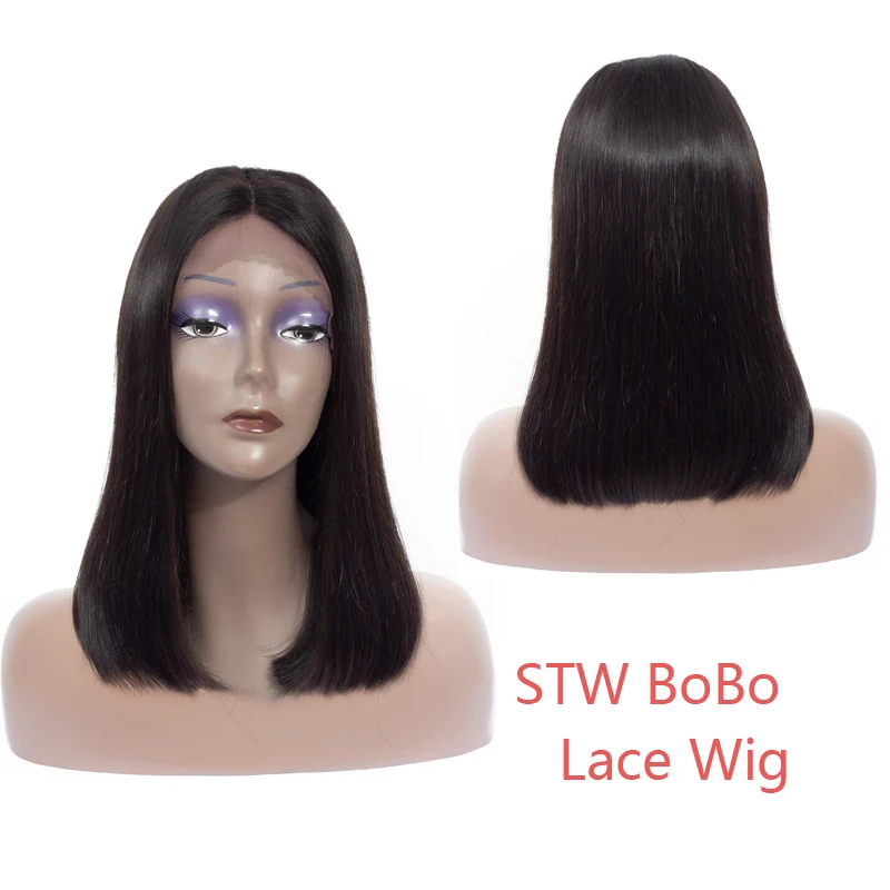 
13x4 Lace Front Bob Wig Straight 100% Brazilian Virgin Cuticle Aligned Human Hair Cheap Vendor Short Bob Wig for Black Women 