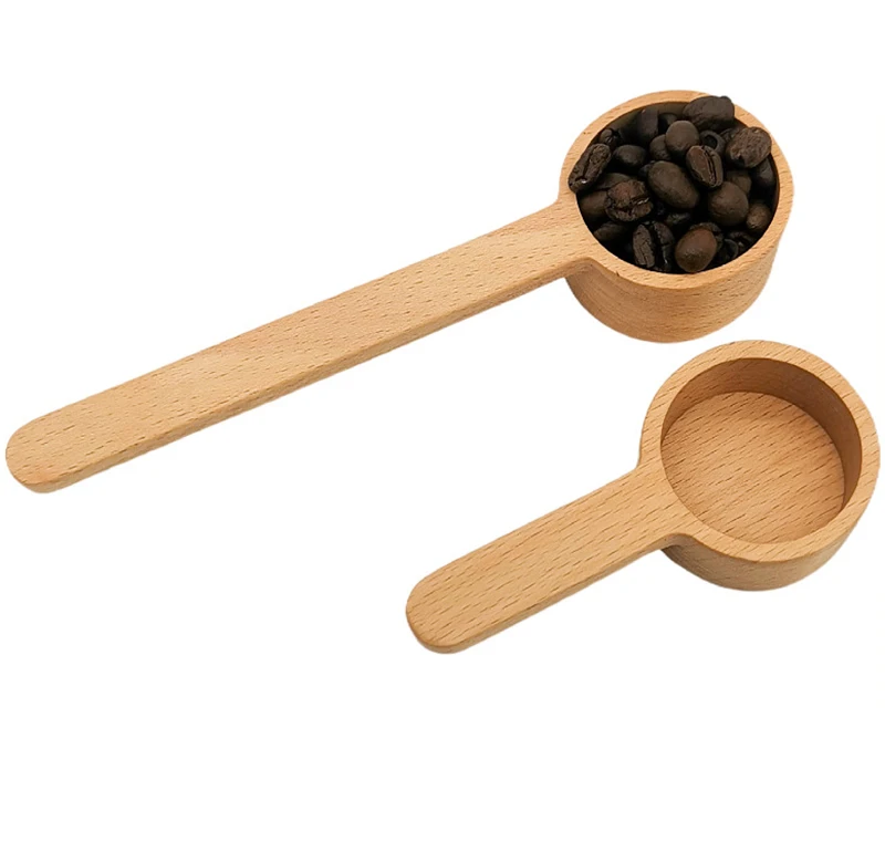 New Design Coffee Beans Tea Long Handle Coffee Scoop Black Walnut Custom Wooden Measuring Coffee Spoon