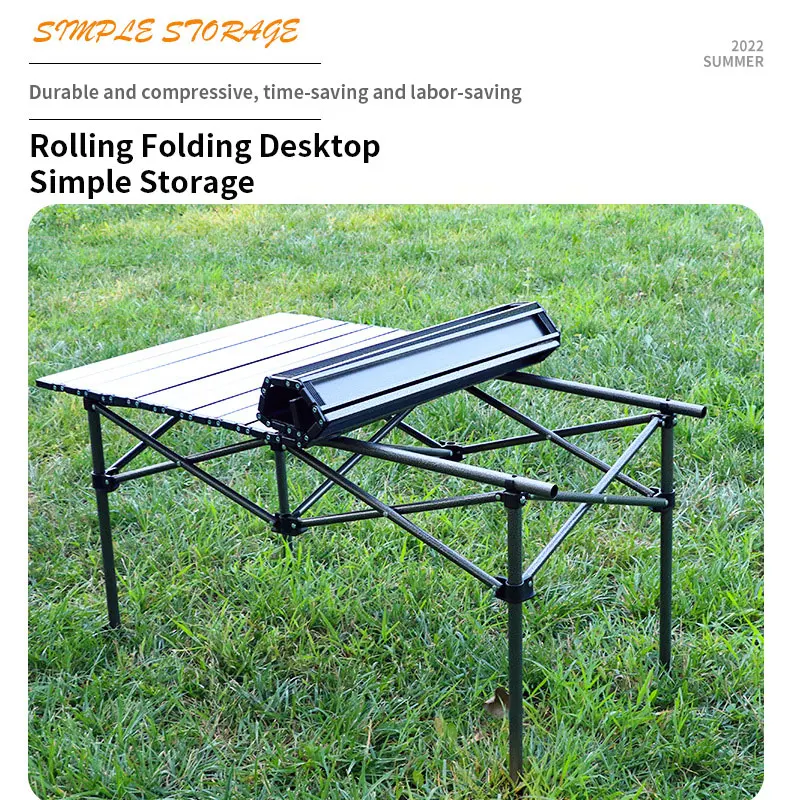 Wholesale Custom Logo Iron Camping Dining Grill Folding Table Portable Egg Roll Table Picnic Outdoor Folding Camping Table