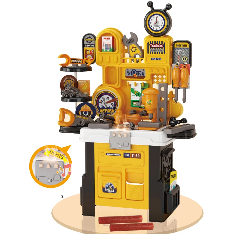 56 Pieces Tool Workbench Toy Pretend Play Kids Tool Bench Toys Set For Boys