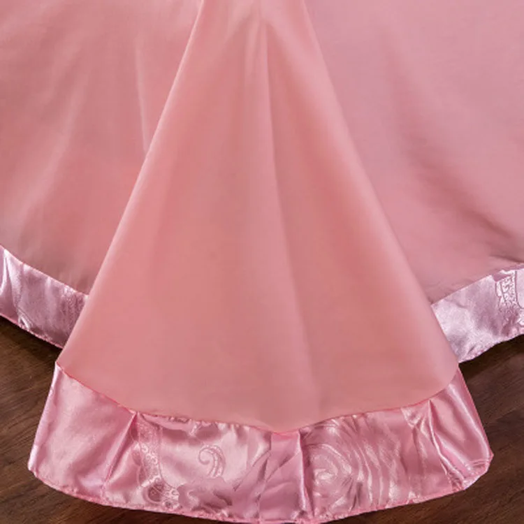 European Nice Quality Cheap Price Wedding Bridal Bedding Sheet Sets Luxury Bed Skirt Set