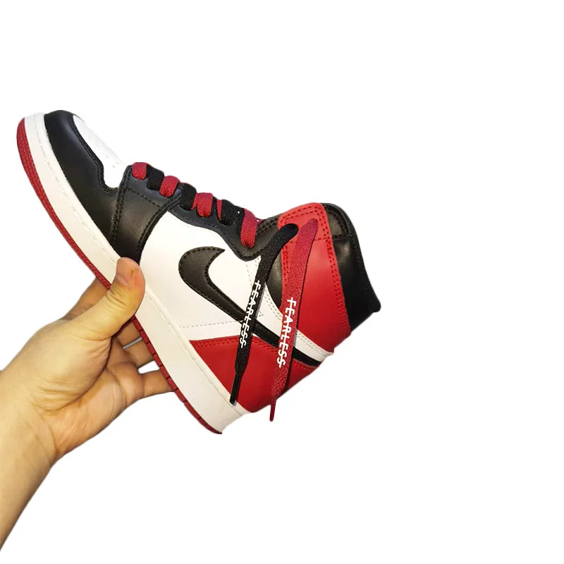 Match AJ sneakers shoelaces white blue pink black reflective color FEARLESS shoelaces