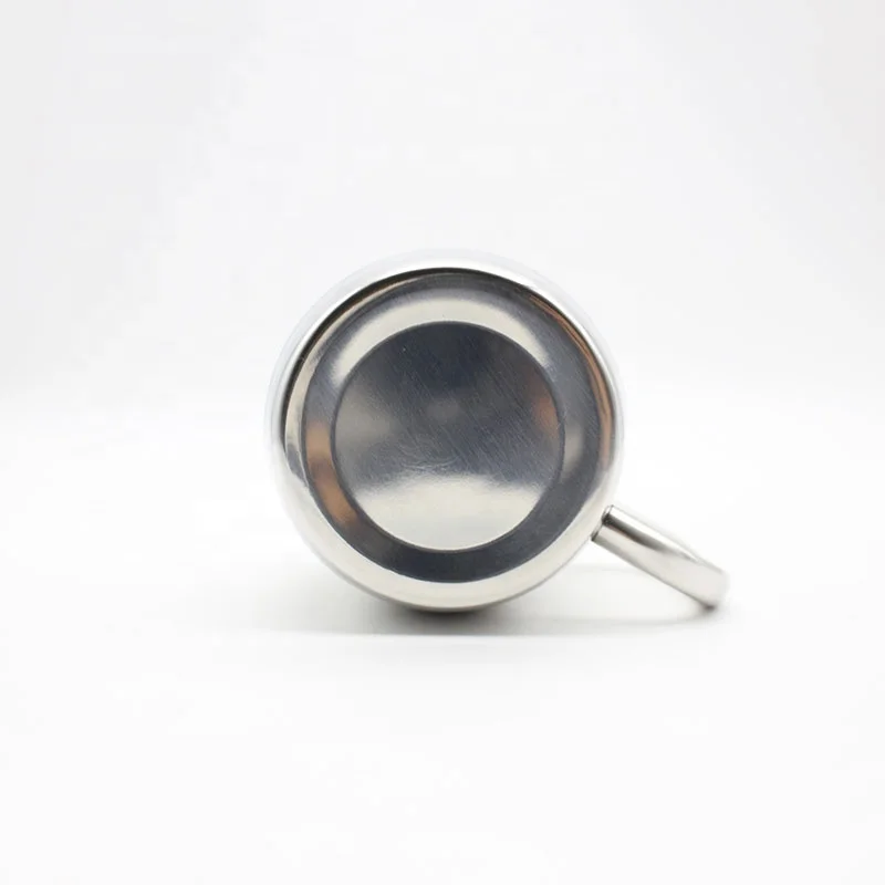 280ml/420ml/500ml double wall insulated stainless steel embossed beer mug Drum shape Coffee Cup Metal Cup With Special Handle