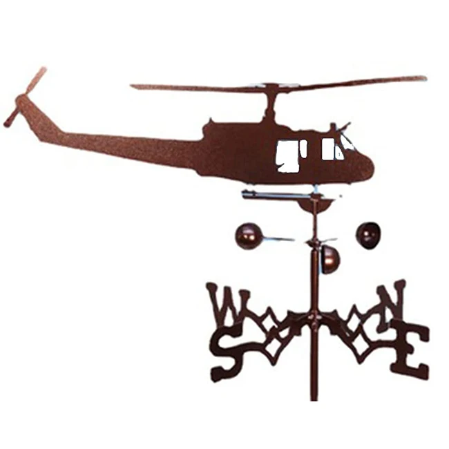 Zhongpin Top Rated New Arrival Bronze Helicopter Cast Iron Decorative Cock Weather Wind Vane Rooster Weather Vane Kit