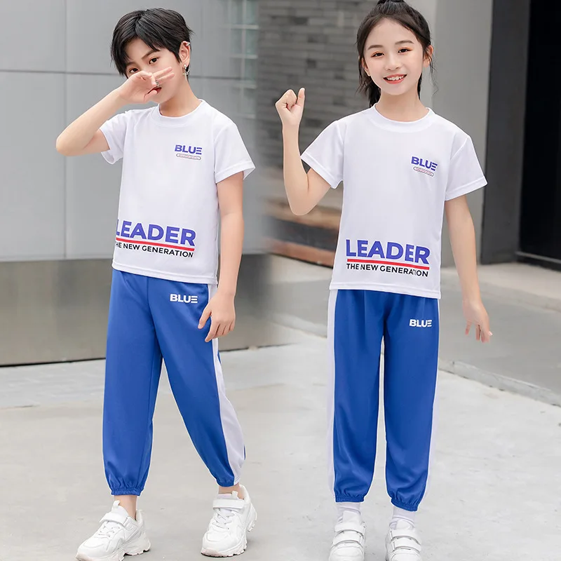 Children Short Sleeve Pants Casual Sportswear Boys and Girls Cartoon Printed Two-piece Set