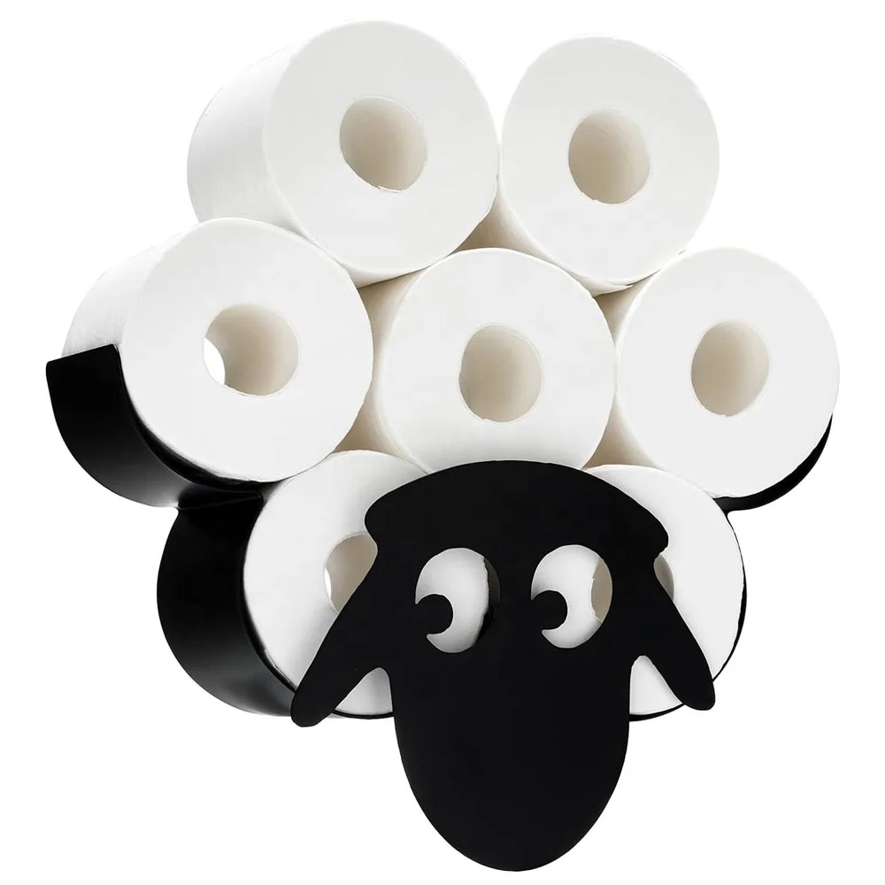 Animal Decorative Toilet Paper Holders Tissue Paper Storage Stand  Wall Mount Iron Tissue Basket Sheep
