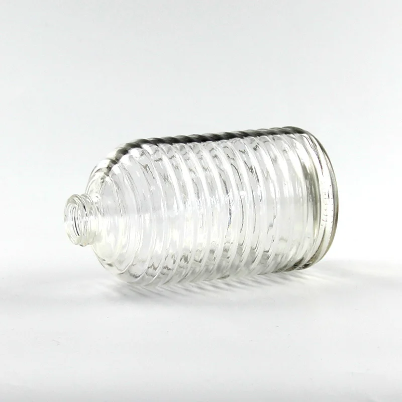 Horizontal thread glass hand sanitizer press pump bottle hotel hair shampoo shower spray 450ml manufacturer wholesale custom l