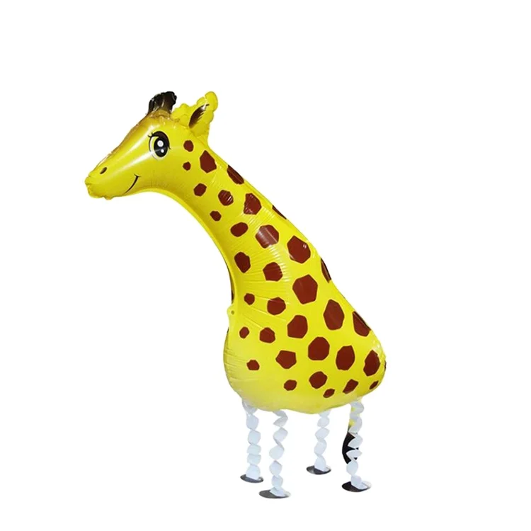Walking Giraffe Shaped Foil Balloon Cute Giraffe Helium Balloon for Baby Shower Theme Party Decoration Gift Toy