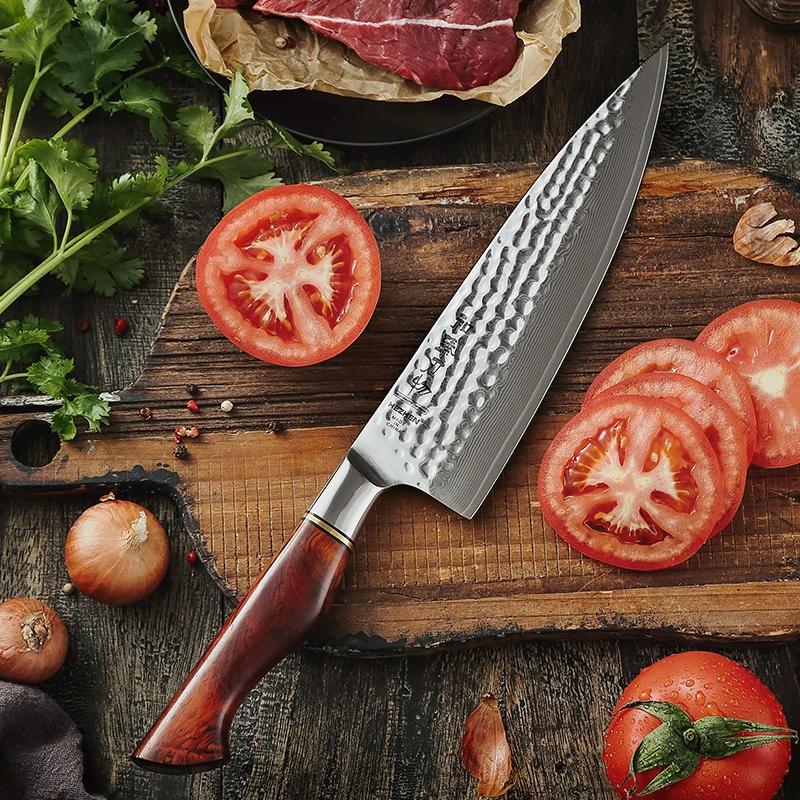 3PCS 73 layers damascus powder steel kitchen knife set professional damascus knife