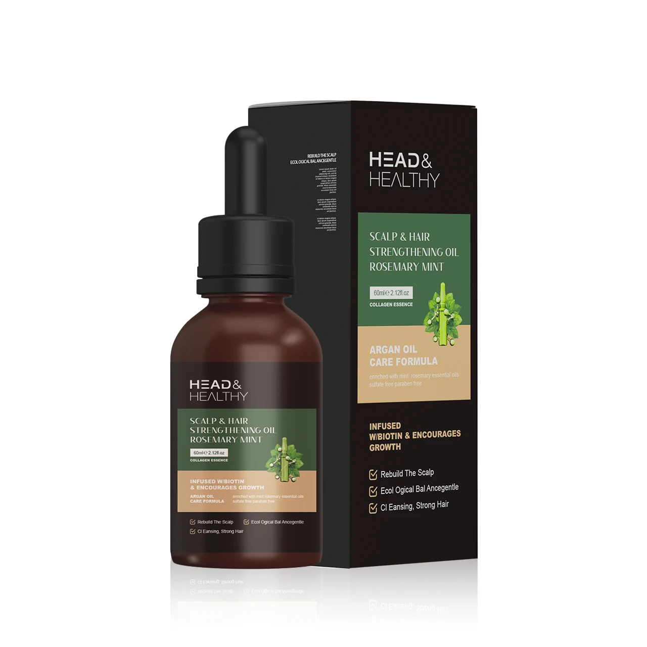 Custom label moisturizing rosemary mint hair growth oil argan serum treatment morocco hair care oil