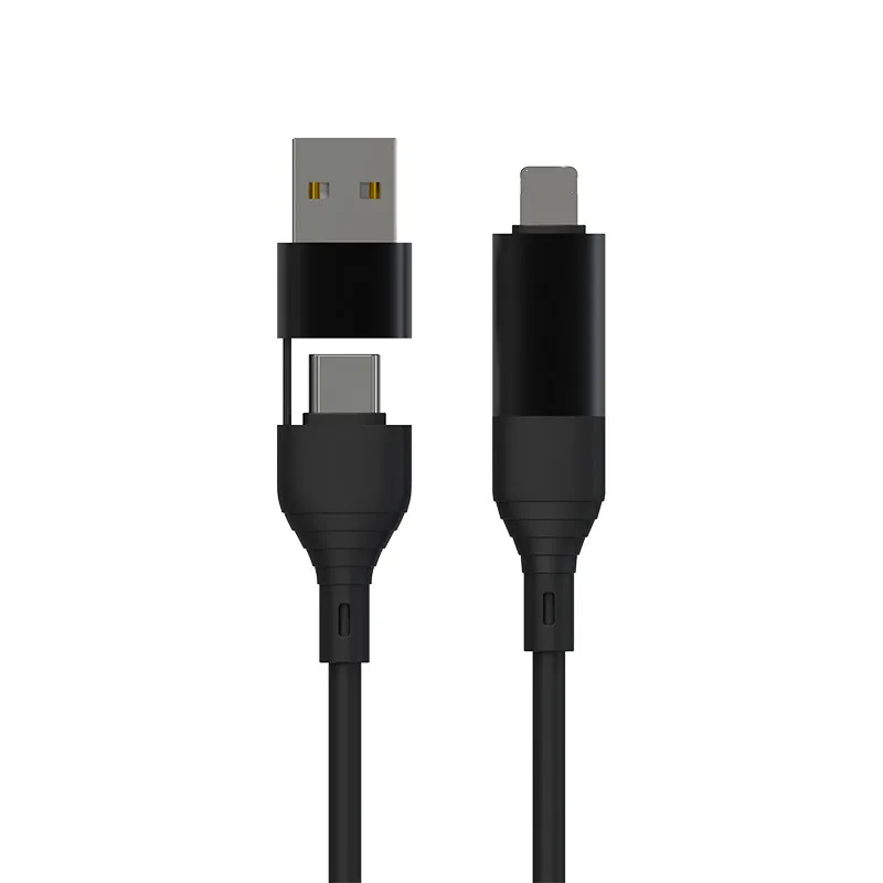 
Multiply customized 4 in 1 charging mini micro TYpe C data cable for mobile phone standard charging 
