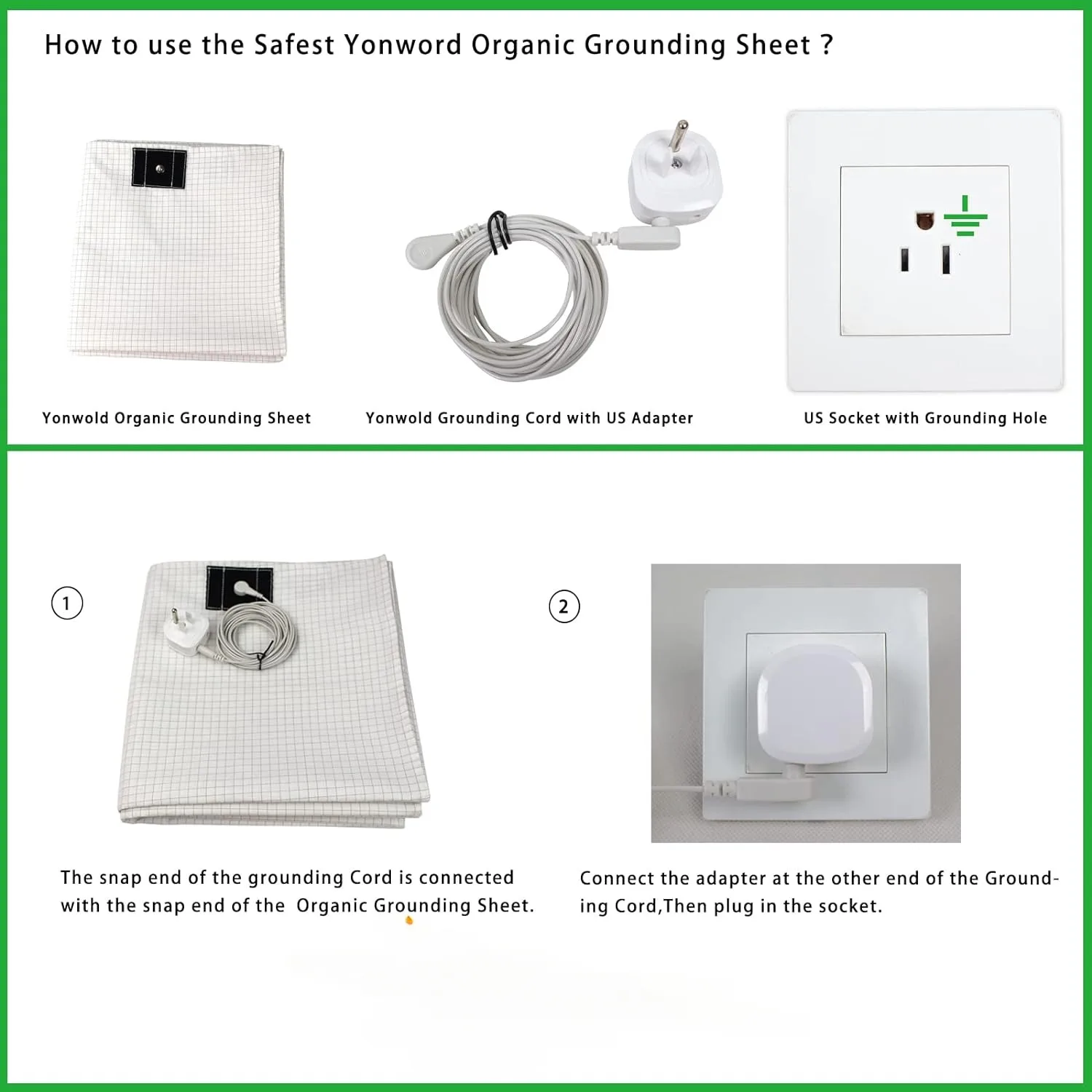 Grounding Sheets with Silver Fiber & Organic Cotton - Conductive with Grounding Cord, Grounding Keep
