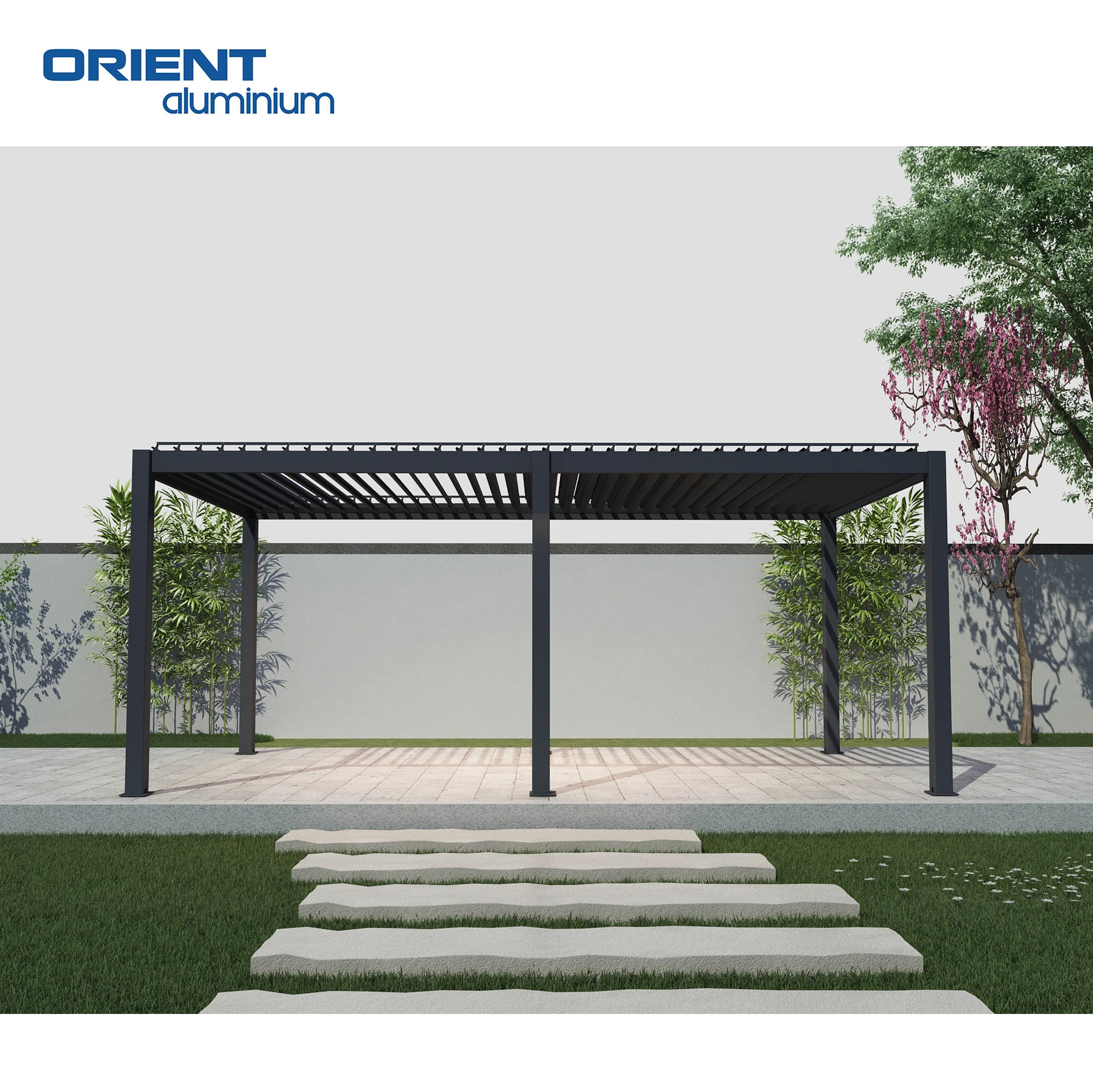 Hot Sale New Pergola Aluminium Outdoor Sun Shade Louvered China Pergola Roof Louver Waterproof