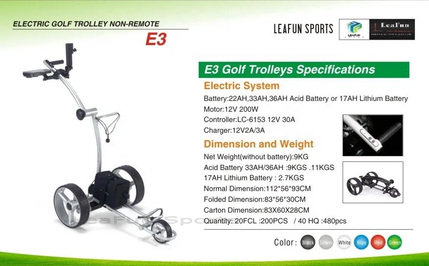 Top Sell Electric Golf Buggy With High Tech Aluminum Alloy Frame and Stainless Steel Components .Full Aluminium Frame