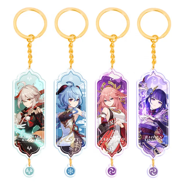 Acrylic Keychain Maker designer Custom Printing Clear Anime Logo Creative Double Sided Plastic Key chains