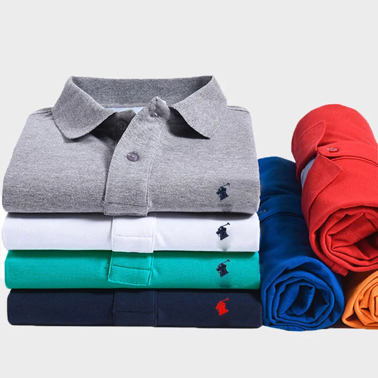 Custom Logo Plaine Simples Embroidered Casual Blank Golf 100% Cotton Plain Long Sleeve Men Camisas Polo T Shirts