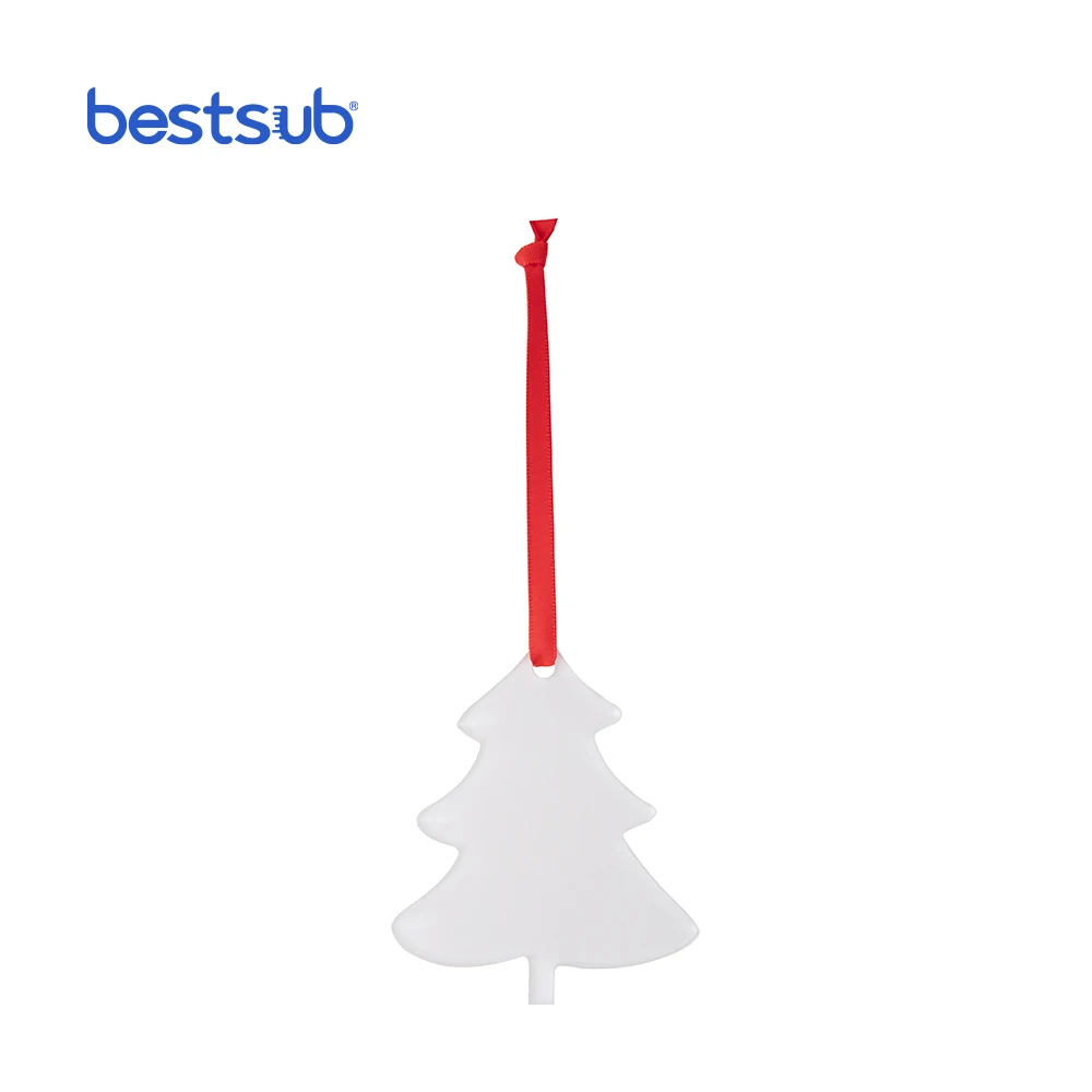 BestSub Small Crystal Color Custom Sublimation Blanks Home Acrylic Gift Tree Ornaments Christmas Decoration Supplies in bulk