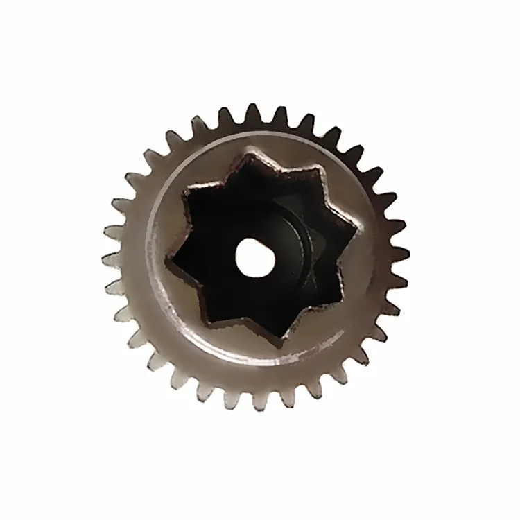 
32 tooth powder metallurgy spur shaft gear with octagonal star bore shaft 