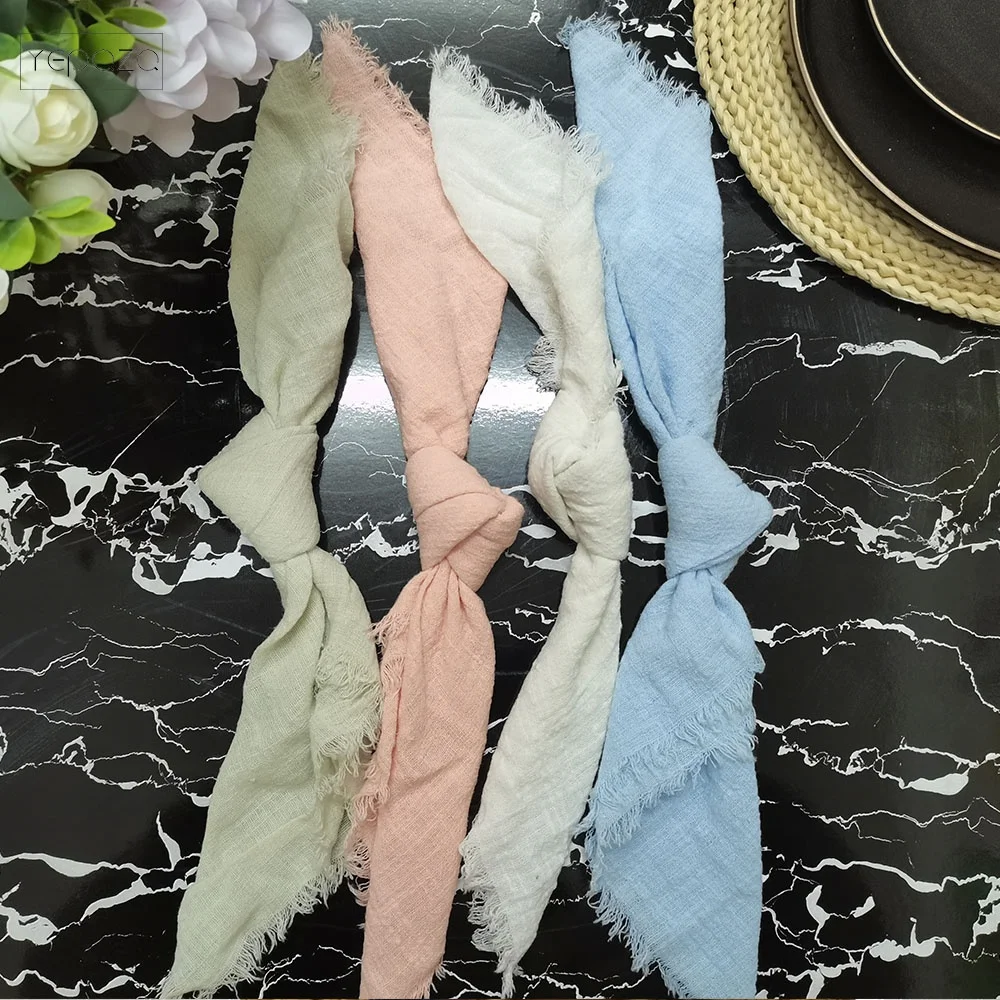 Blue peach gauze cotton cheesecloth table napkins