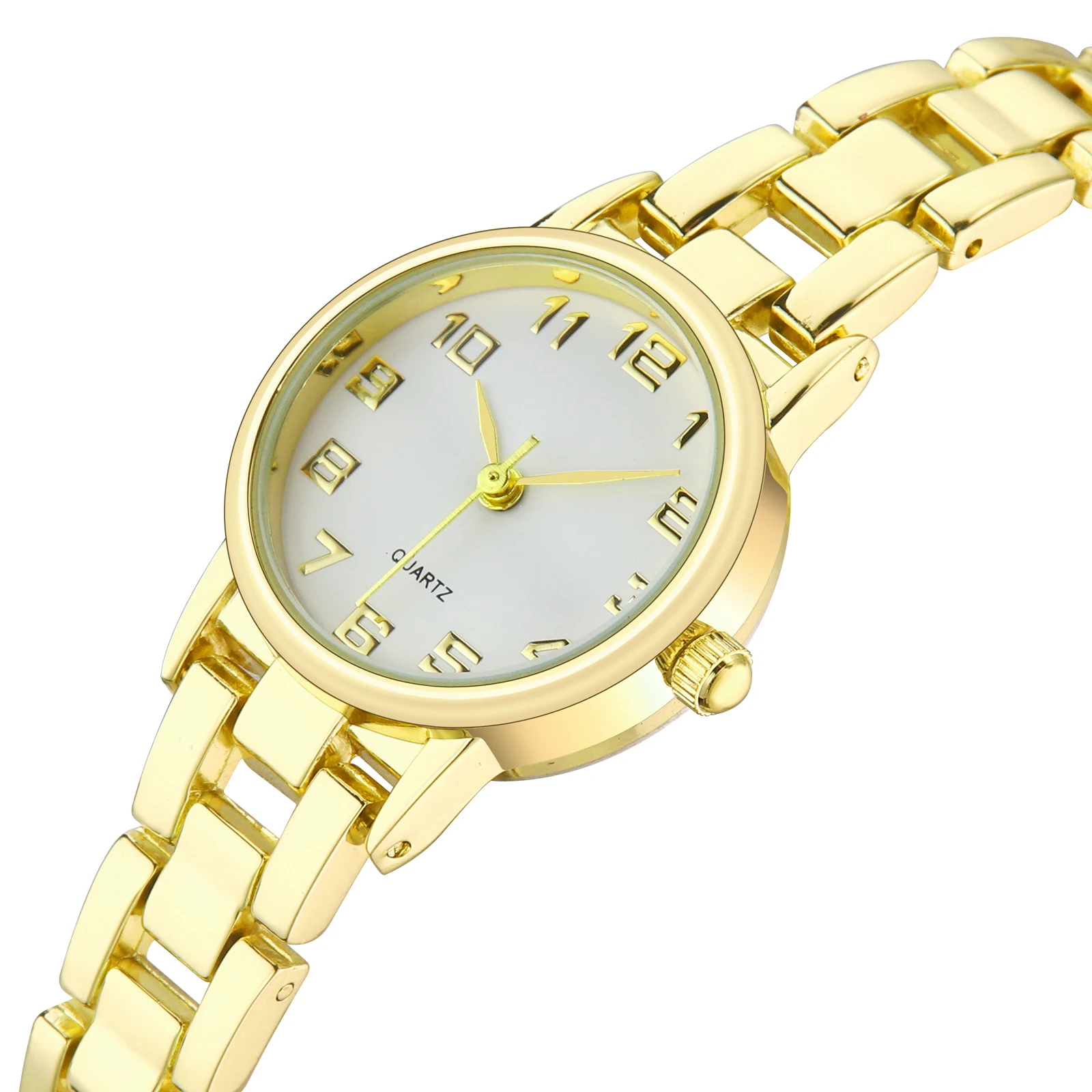 Luxury Gold Women Quartz Watches Simple Number Dial 3ATM Waterproof Ladies Watch Wholesale Price Watch For Women Gold Band