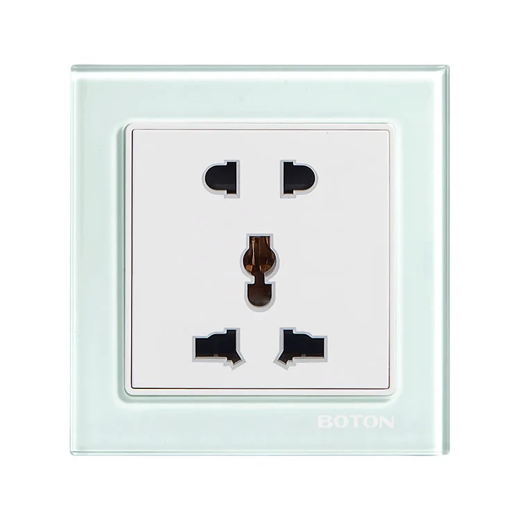 G9 Glass Series 5 Pin Universal Socket Green Glass Panel Wall Switch Socket