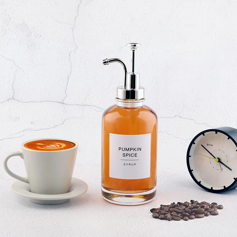 Wholesale Glass Coffee Syrup Dispenser Bottles 84 Coffee Syrup Labels for Coffee Bar Accessories Kitchen Spice Tools