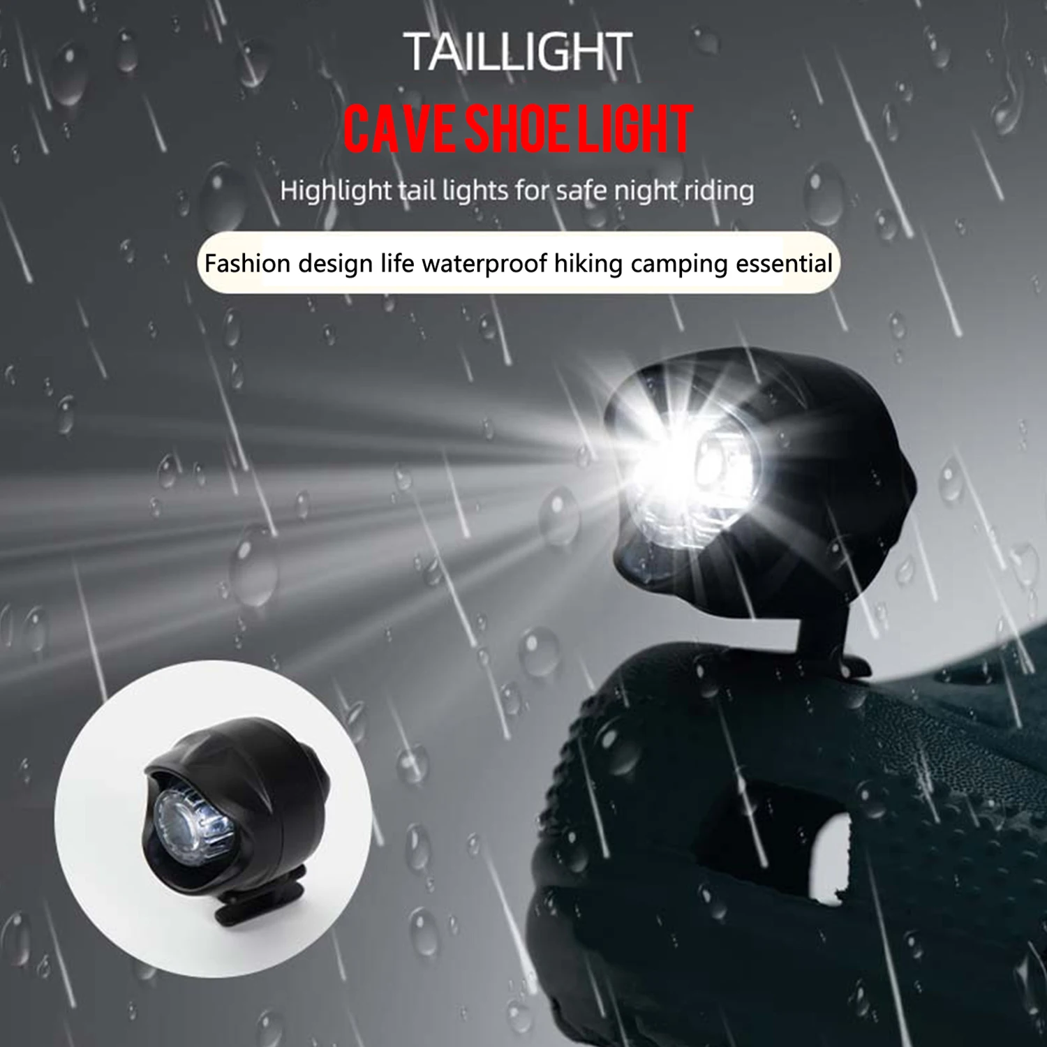 Outdoor lighting is not afraid of water Crocodile headlamp 2 pack battery mode 3 light Shoe light