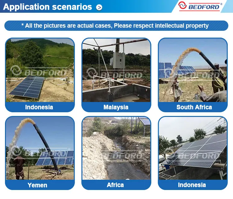 MPPT Solar VFD Single Phase Output Solar Pump Inverter Bedford DC/AC Inverters 3KG~300KG 50hz/60hz 4.2A~75A Depend